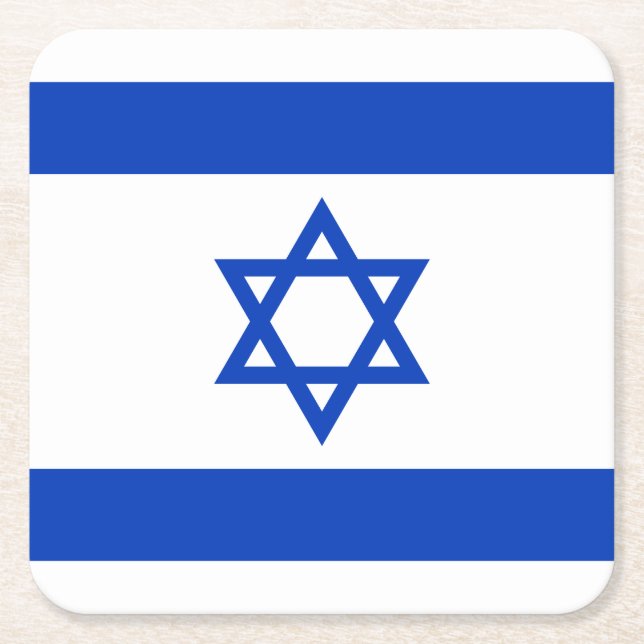 Porta-copo De Papel Quadrado Bandeira de Israel (Frente)