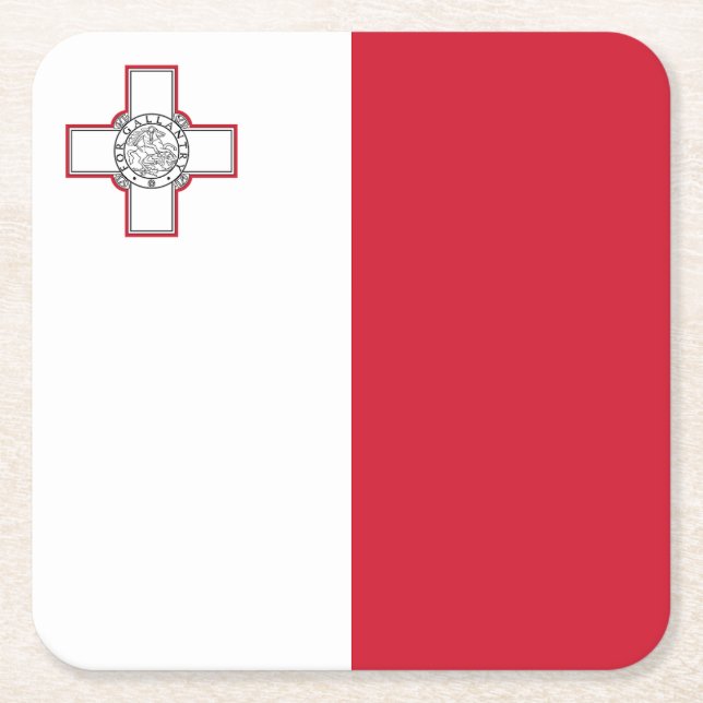 Porta-copo De Papel Quadrado Bandeira de Malta (Frente)