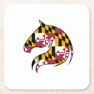 Porta-copo De Papel Quadrado Bandeira de Maryland Cavalos Cabeça Papel Jogadore