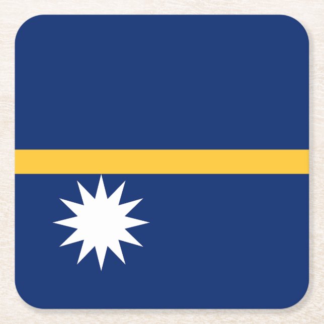 Porta-copo De Papel Quadrado Bandeira de Nauru (Frente)