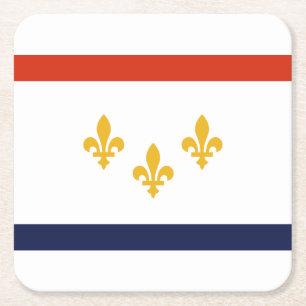 Porta-copo De Papel Quadrado Bandeira de Nova Orleans, Louisiana Square Paper C