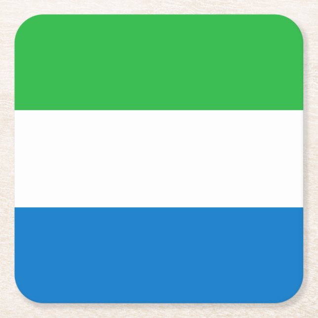 Porta-copo De Papel Quadrado Bandeira de Serra Leoa (Frente)