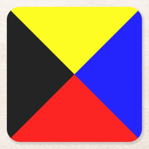 Porta-copo De Papel Quadrado Bandeira de Sinalização Marítima Zulu ICS
