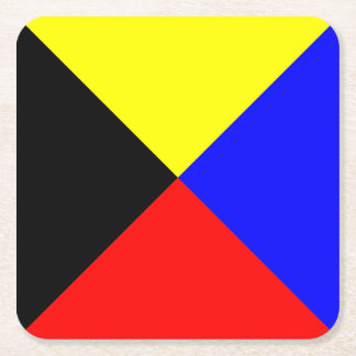 Porta-copo De Papel Quadrado Bandeira de Sinalização Marítima Zulu ICS