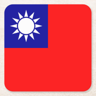Porta-copo De Papel Quadrado Bandeira de Taiwan