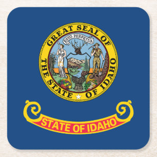 Porta-copo De Papel Quadrado Bandeira do Estado de Idaho