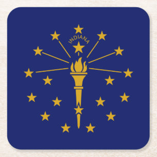 Porta-copo De Papel Quadrado Bandeira do Estado de Indiana
