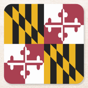 Porta-copo De Papel Quadrado Bandeira do estado de Maryland
