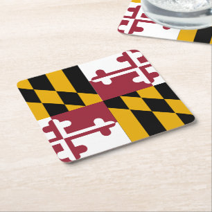 Porta-copo De Papel Quadrado Bandeira do Estado de Maryland