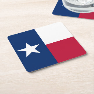 Porta-copo De Papel Quadrado Bandeira do estado de Texas - cor autêntica de