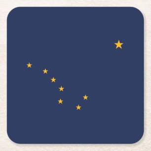 Porta-copo De Papel Quadrado Bandeira do Estado do Alasca