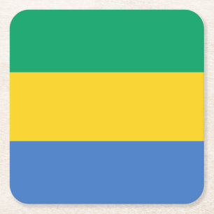 Porta-copo De Papel Quadrado Bandeira do Gabão