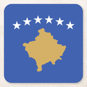 Porta-copo De Papel Quadrado Bandeira do Kosovo