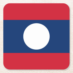 Porta-copo De Papel Quadrado Bandeira do Laos