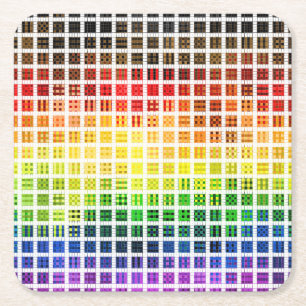 Porta-copo De Papel Quadrado Bandeira do Orgulho Gay Colorida Xadrez Boho Excên