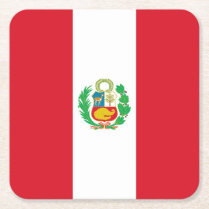 Porta-copo De Papel Quadrado Bandeira do Peru