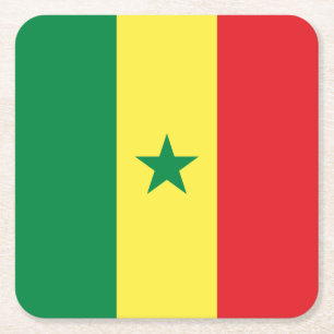 Porta-copo De Papel Quadrado Bandeira do Senegal