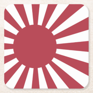 Porta-copo De Papel Quadrado Bandeira do Sol Nascente Imperial Japonês, Edo a S