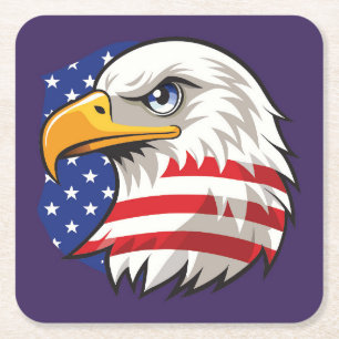 Porta-copo De Papel Quadrado Bandeira Especial Orgulhosa dos Estados Unidos da