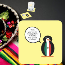 Bandeira Mexicana Sra. Penguin Rodada de Papel Cos