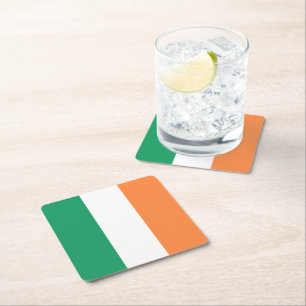 Porta-copo De Papel Quadrado Bandeira Nacional da Irlanda, padrão irlandês, Est