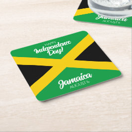 Porta-copo De Papel Quadrado Bandeira Nacional do Dia da Independência da Jamai