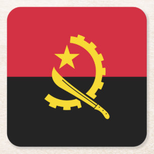 Porta-copo De Papel Quadrado Bandeira Patriótica Angolana