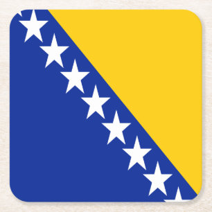 Porta-copo De Papel Quadrado Bandeira Patriótica da Bósnia-Herzegovina