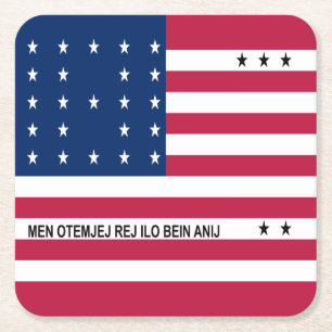 Porta-copo De Papel Quadrado Bandeira Patriótica do Atol de Bikini