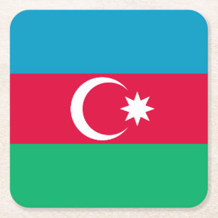 Porta-copo De Papel Quadrado Bandeira Patriótica do Azerbaijão