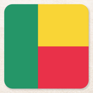 Porta-copo De Papel Quadrado Bandeira Patriótica do Benim