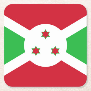 Porta-copo De Papel Quadrado Bandeira Patriótica do Burundi