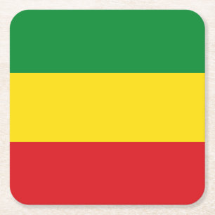 Porta-copo De Papel Quadrado Bandeira Rastafári Rasta Etíope