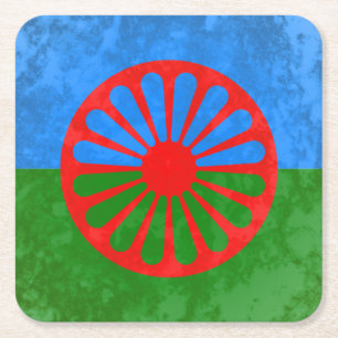 Porta-copo De Papel Quadrado bandeira romani