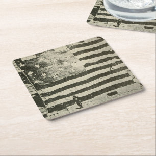 Porta-copo De Papel Quadrado Banner estrelado por estrelas: bandeira americana 