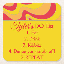 Porta-copo De Papel Quadrado BAR BM ou Bat Mitzvah Glitter