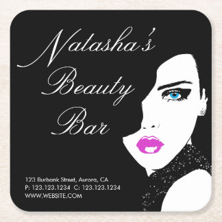 Porta-copo De Papel Quadrado Bar de Bela Rosa Negra