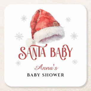 Porta-copo De Papel Quadrado Bar de convidados do Chá de fraldas Santa Hat Joll