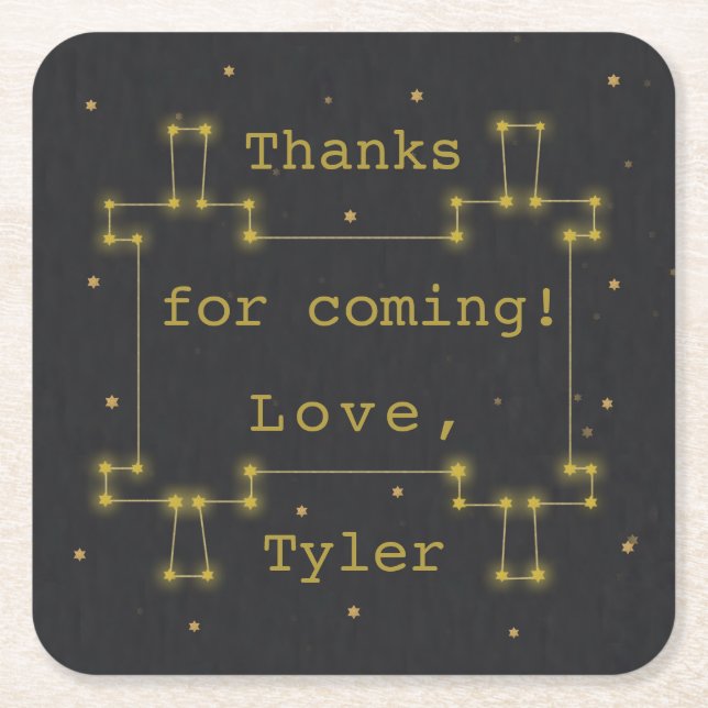 Porta-copo De Papel Quadrado Bar ou Bat Mitzvah Space Torah (Frente)