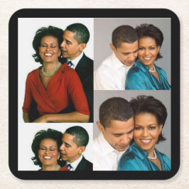 PORTA-COPO DE PAPEL QUADRADO BARACK E MICHELLE OBAMA