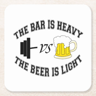 Porta-copo De Papel Quadrado Barbell vs cerveja