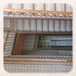 Porta-copo De Papel Quadrado Barcelona, Porta copos Colorida da Escada Espanha