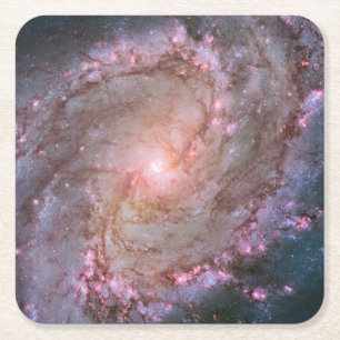 Porta-copo De Papel Quadrado Barred Spiral Galaxy Messier 83.
