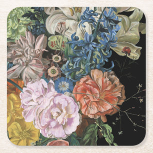 Porta-copo De Papel Quadrado Barroco Floral - Buquê