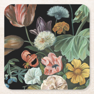 Porta-copo De Papel Quadrado Barroco Floral - Buquê de Flores