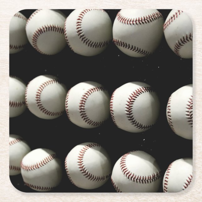 Porta-copo De Papel Quadrado Baseballs (Frente)