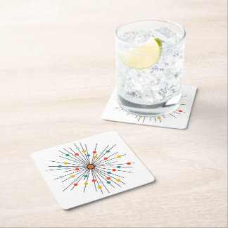 Porta-copo De Papel Quadrado Bases para Bebidas Ponto Atômico Moderno de Meados