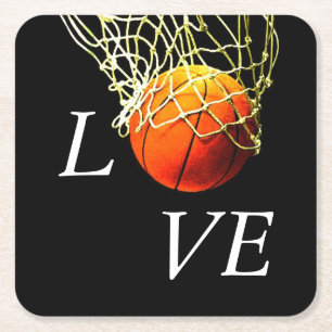 Porta-copo De Papel Quadrado Basketball I Love