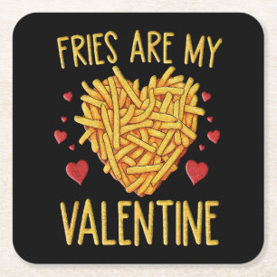 Porta-copo De Papel Quadrado Batatas Fritas São Meu Namorado