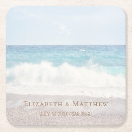 Porta-copo De Papel Quadrado Beach Wedding | Seaside Wedding